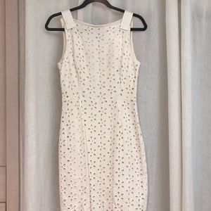 zara cream eyelet dress